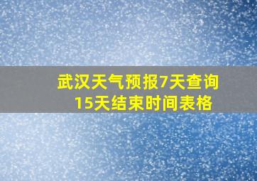 武汉天气预报7天查询 15天结束时间表格